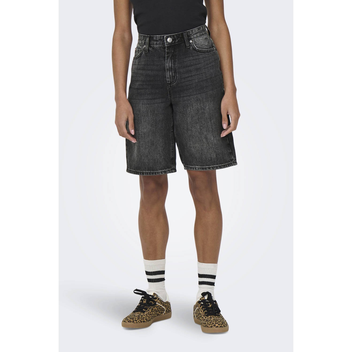 Only Regular fit korte jeans met wijde pijpen model 'SONNY'