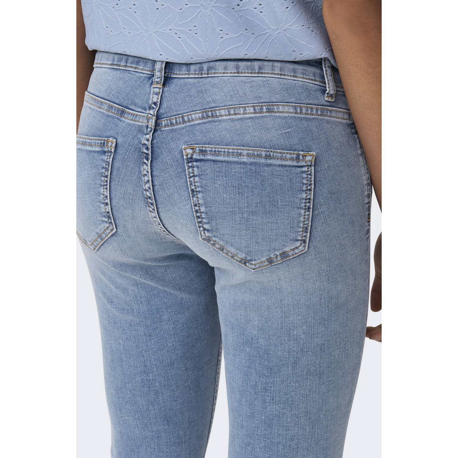 ONLY denim skinny regular waist broek light blue denim