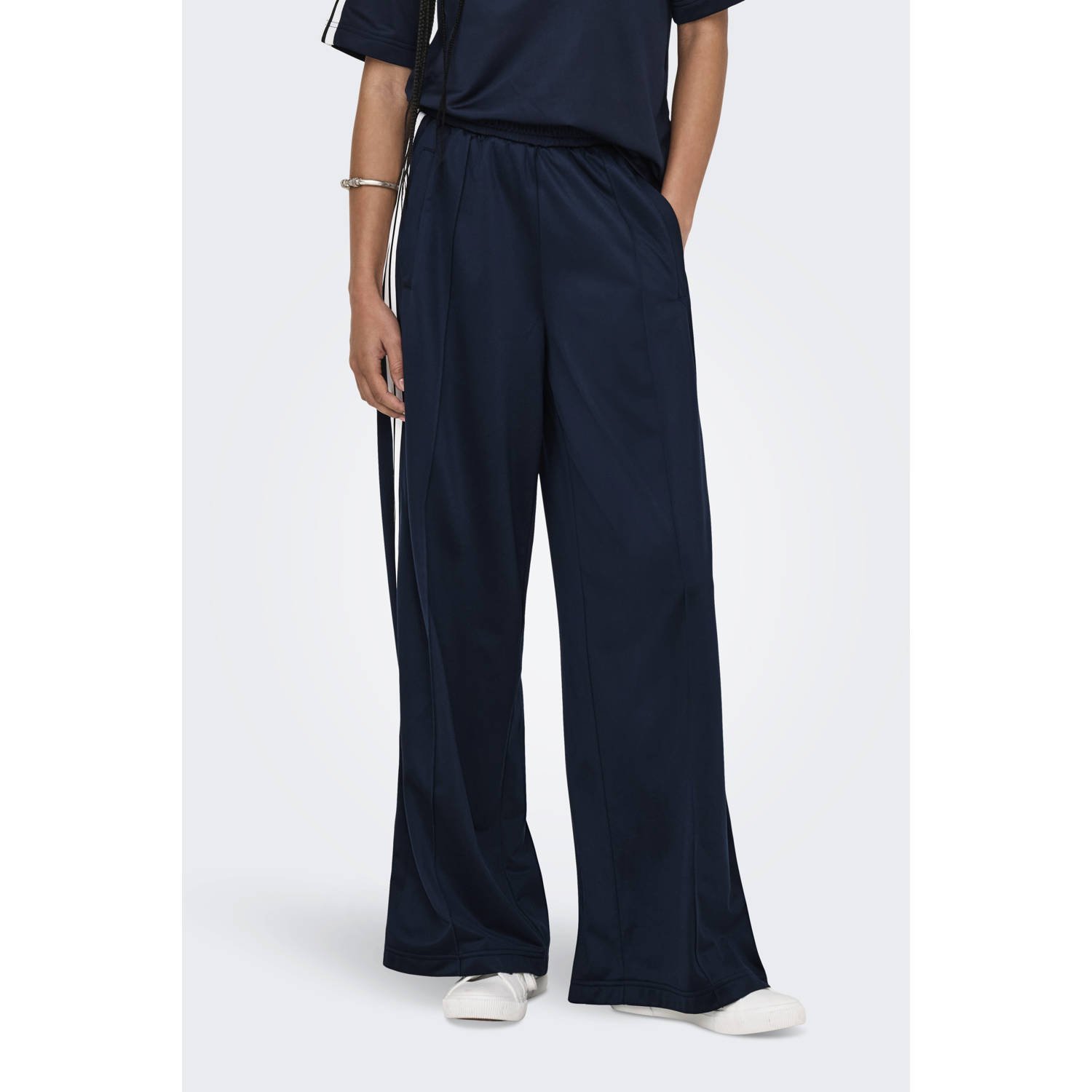 Only Wide leg sweatpants met contraststrepen model 'SPORTS'