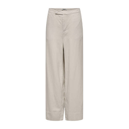 ONLY wide leg high waist casual broek beige afbeelding