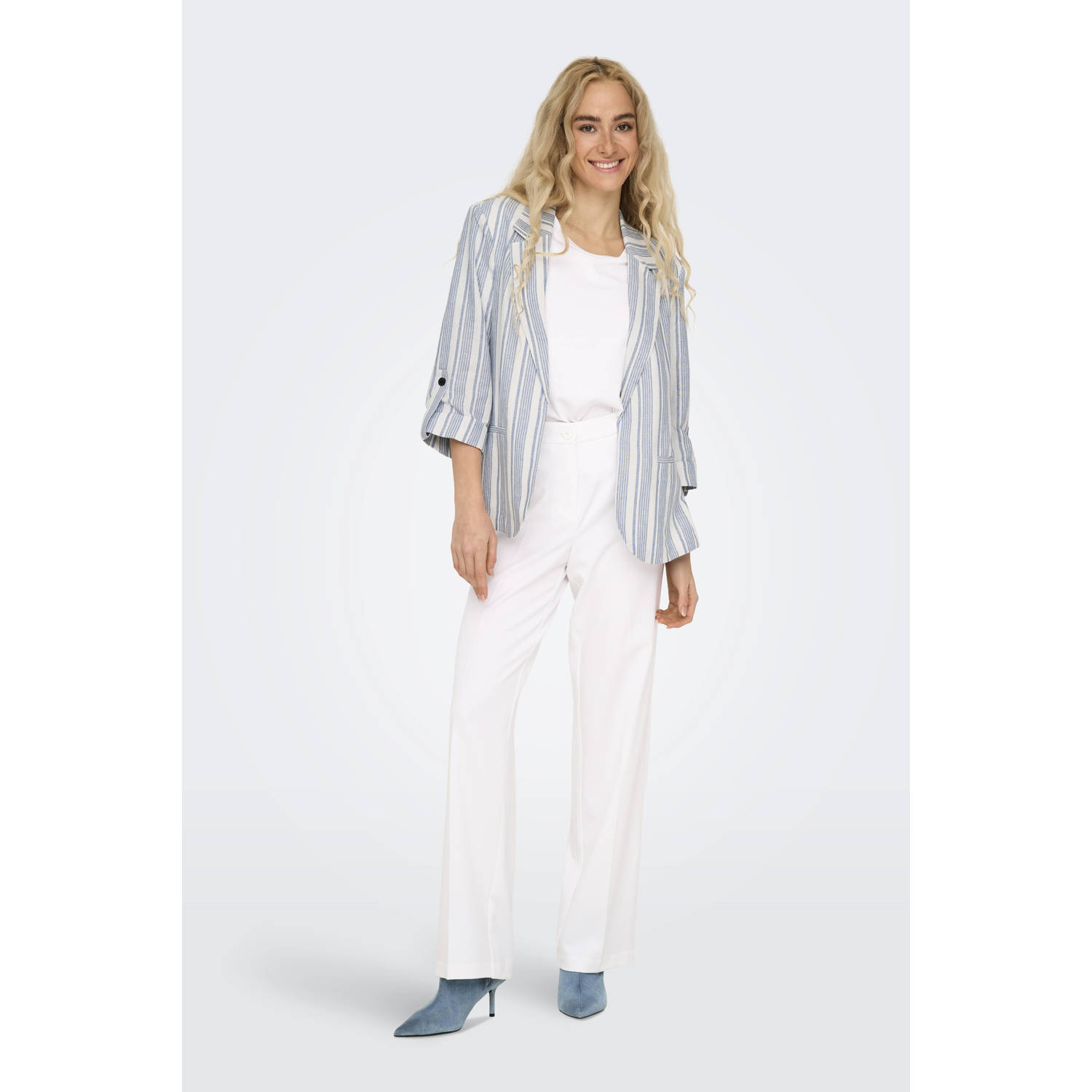ONLY regular blazer grijsblauw