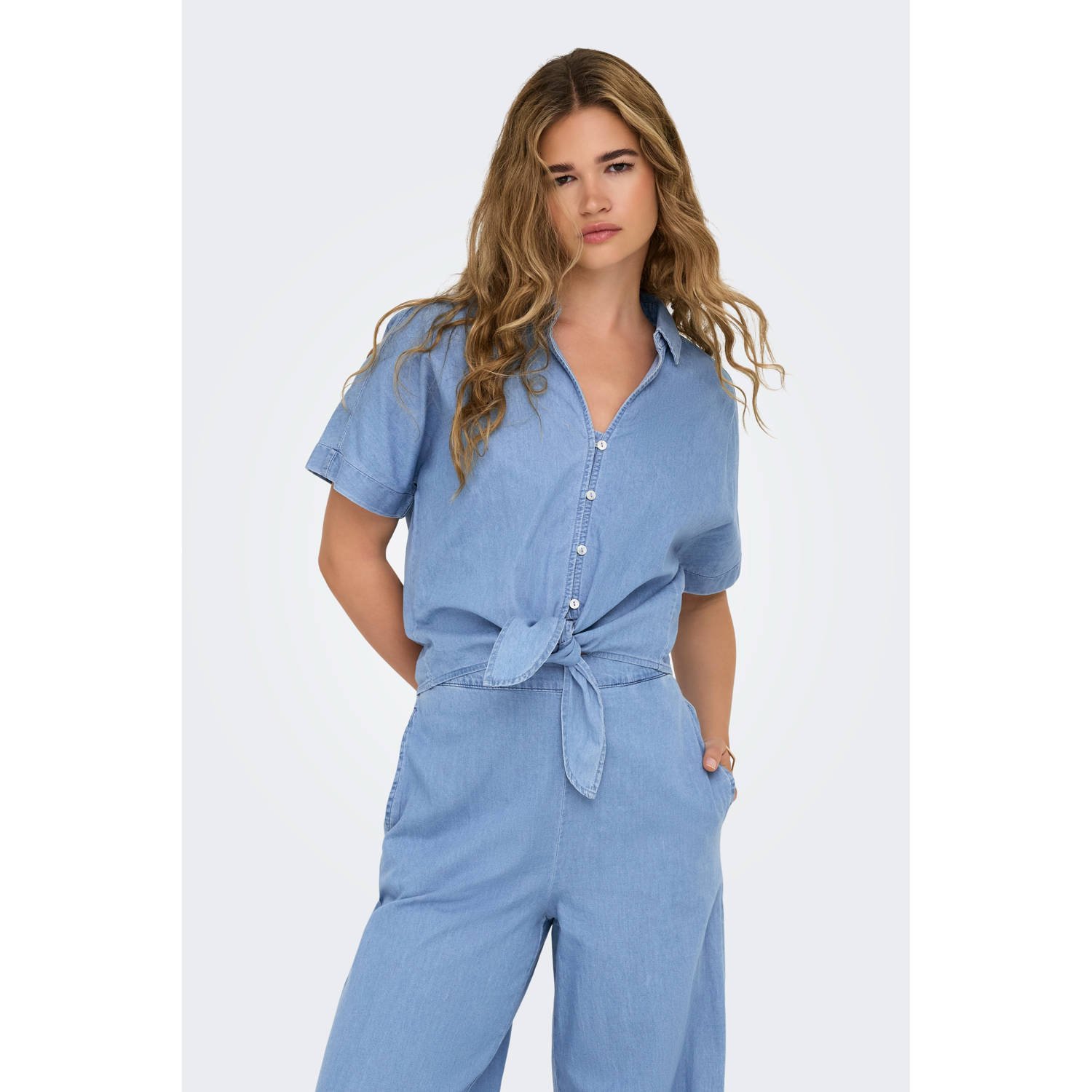 ONLY blouse light blue denim