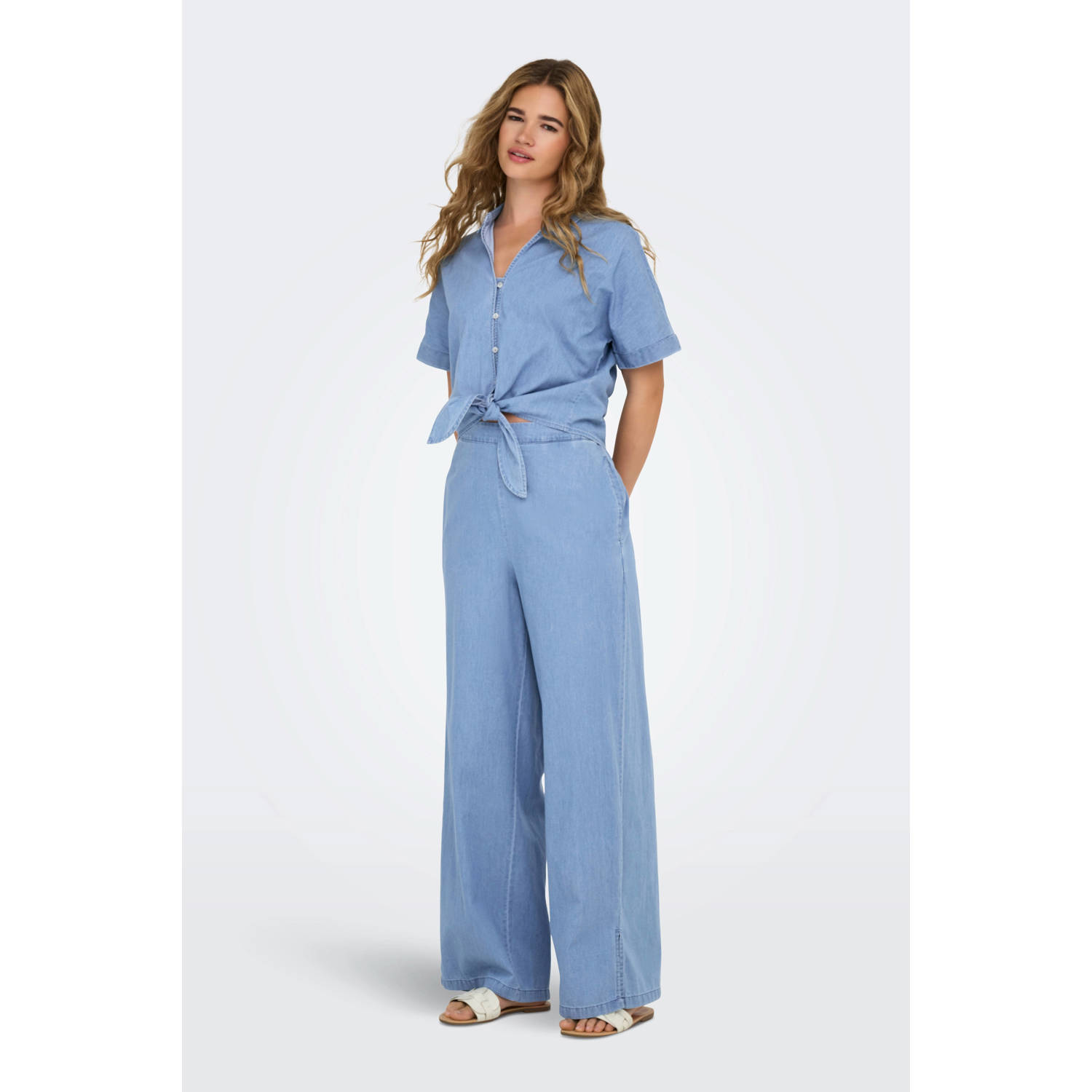 ONLY blouse light blue denim