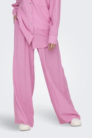 high waist casual broek roze