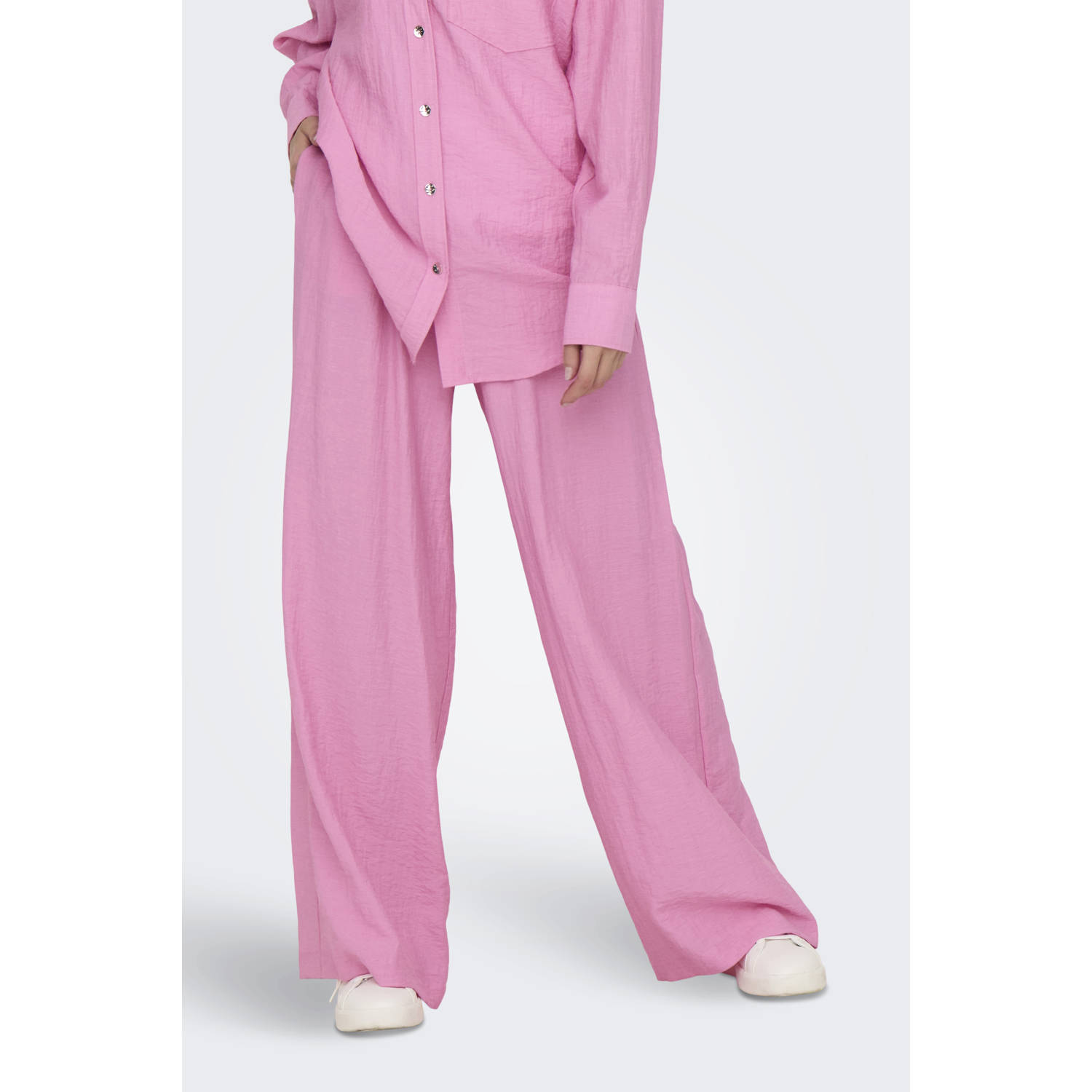 ONLY high waist casual broek roze