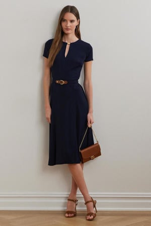 midi jurk donkerblauw