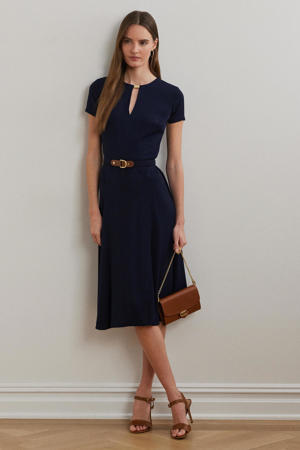 midi jurk donkerblauw