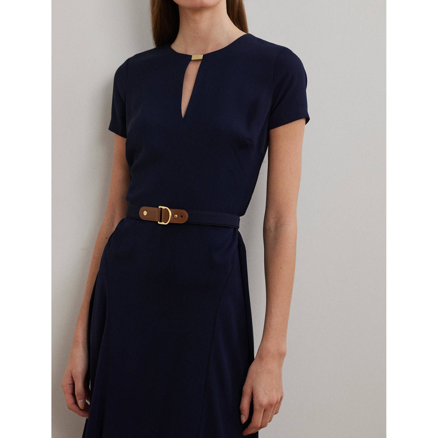 Lauren Ralph Lauren midi jurk donkerblauw