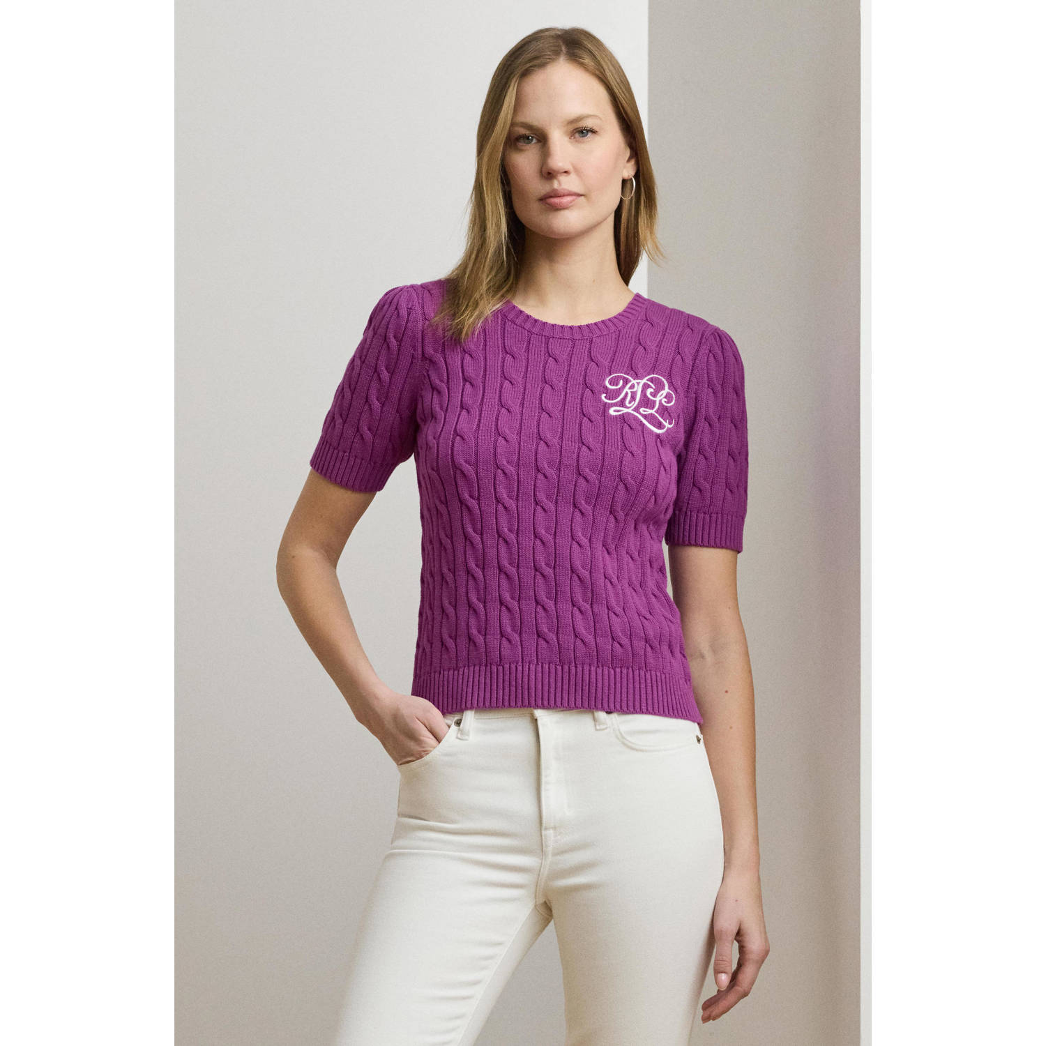 Lauren Ralph Lauren Gebreide pullover met labelstitching model 'TARJYLL'