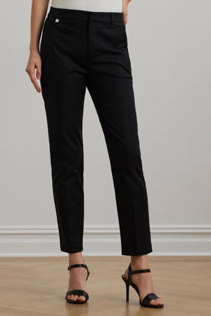 slim regular waist broek zwart