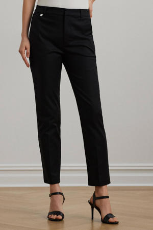 slim regular waist broek zwart