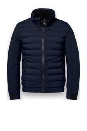 gewatteerde jas donkerblauw