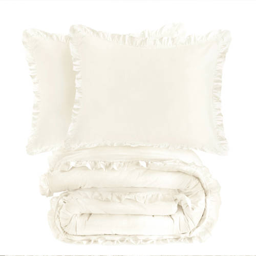 NOUS Living katoenen ruffle dekbedovertrek lits-jumeaux (240x220 cm) afbeelding