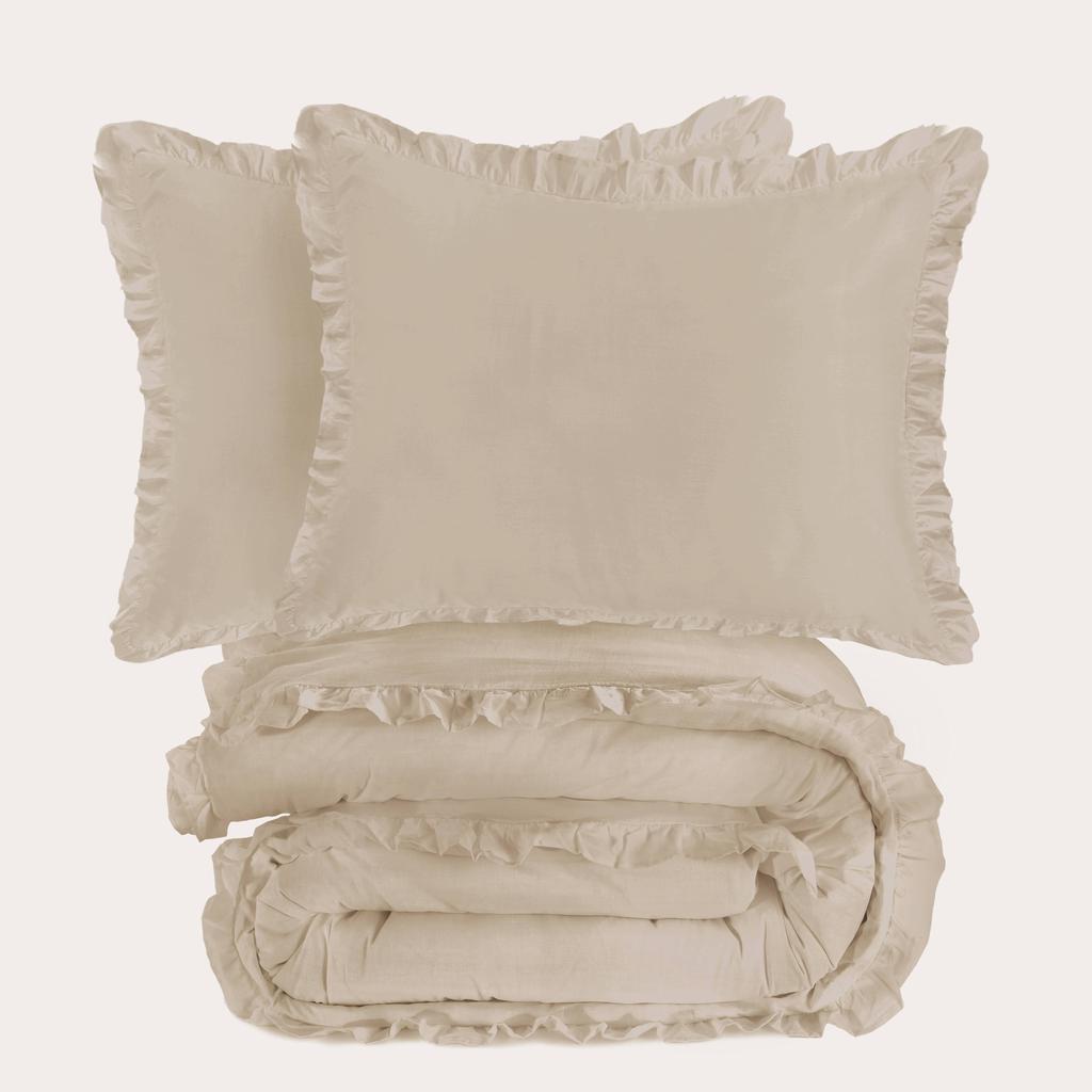 NOUS Living katoenen ruffle dekbedovertrek lits-jumeaux (240x220 cm)