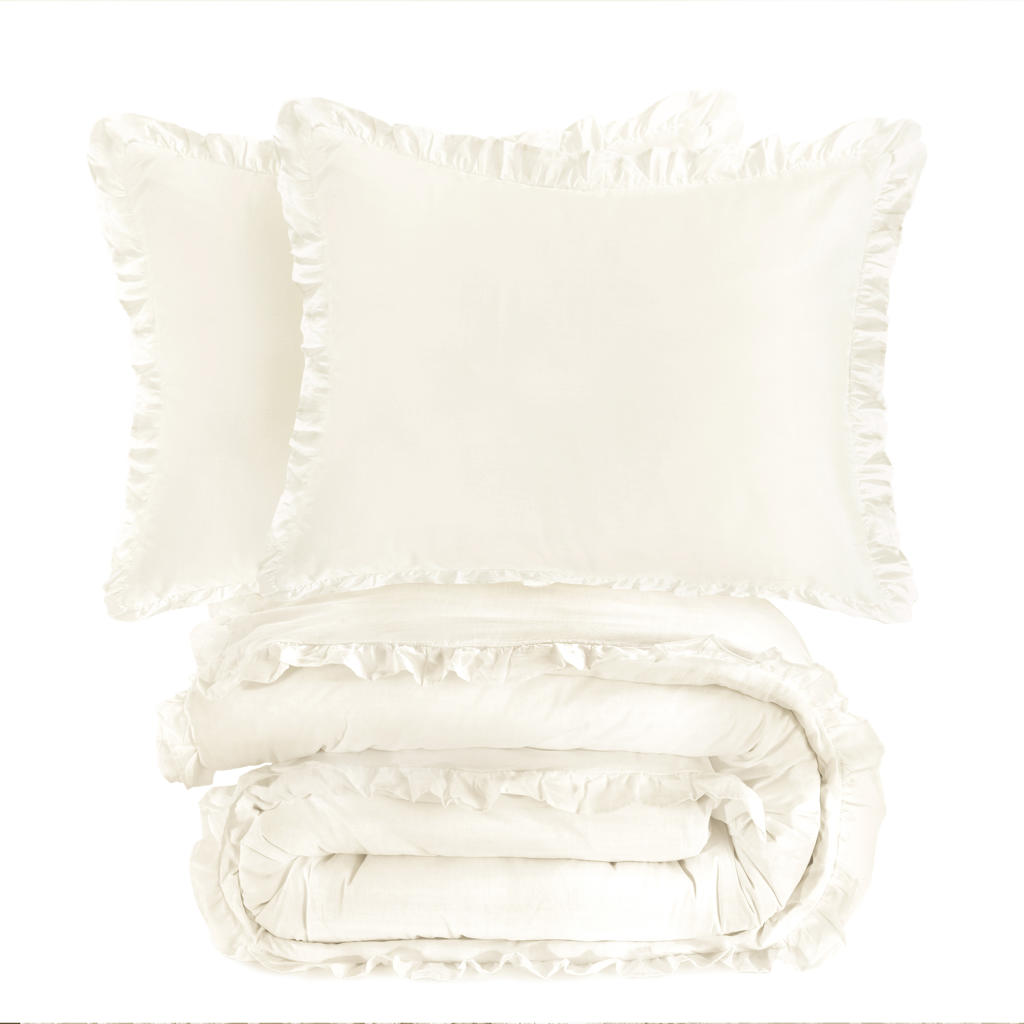NOUS Living katoenen ruffle dekbedovertrek 2-persoons (200x200 cm)