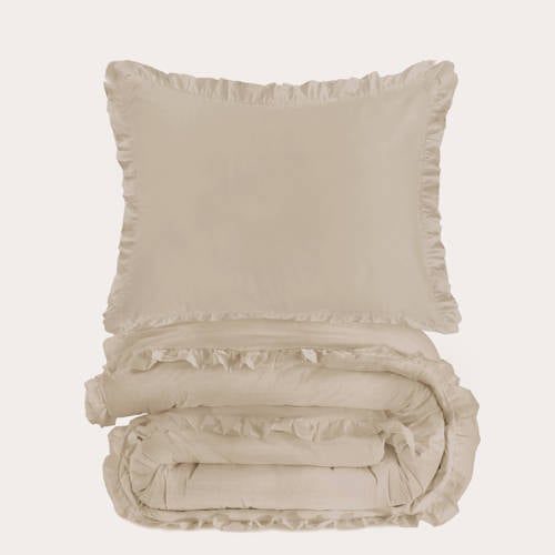 NOUS Living katoenen ruffle dekbedovertrek 1-persoons (140x200 cm) afbeelding