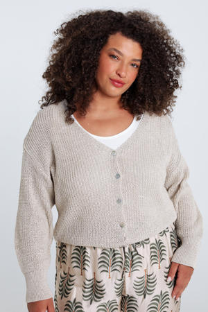 vest beige fijn gebreid