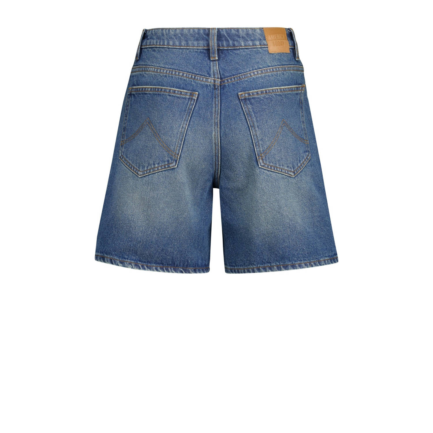 America Today straight regular waist denim short blauw