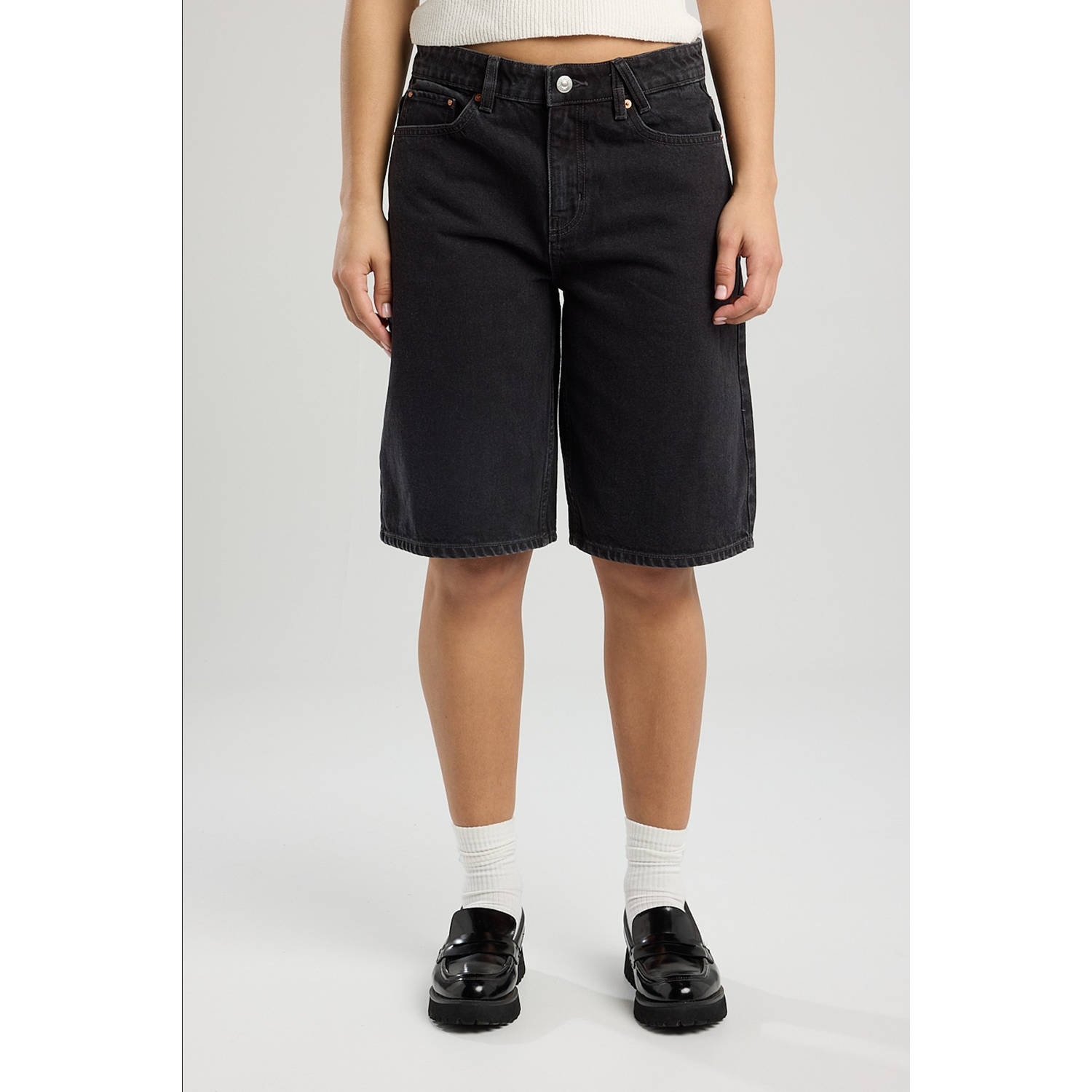America Today korte jeans black denim