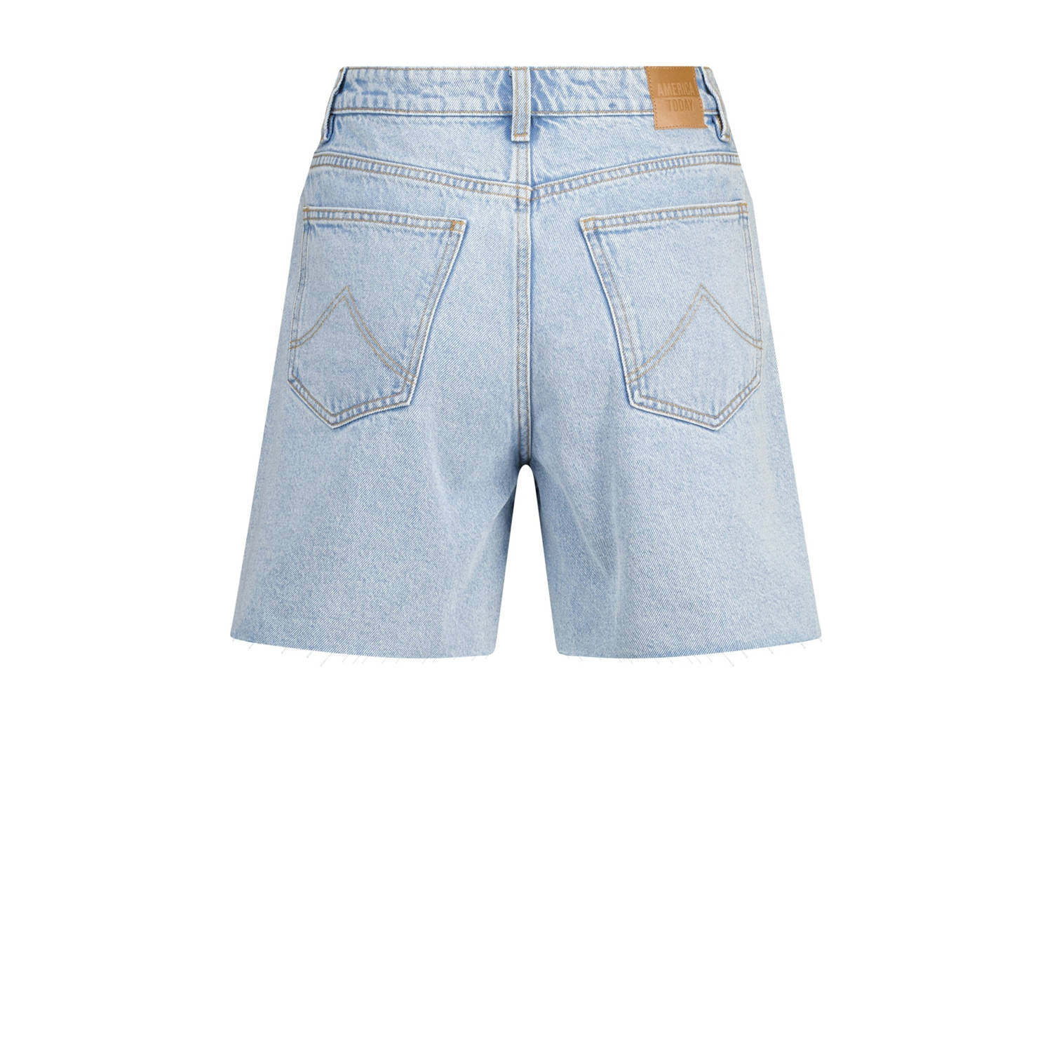America Today straight regular waist denim short light blue denim