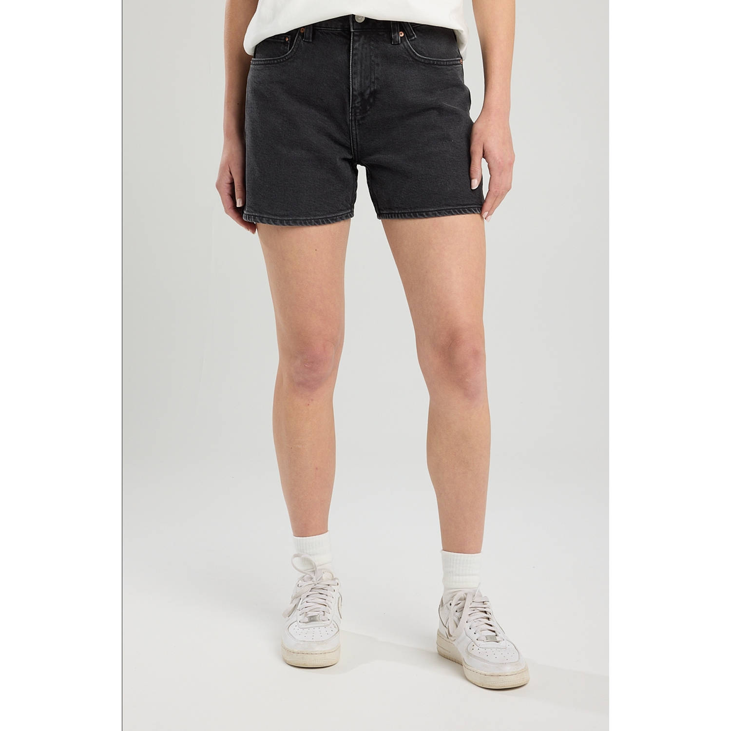 America Today denim regular high waist denim short black denim