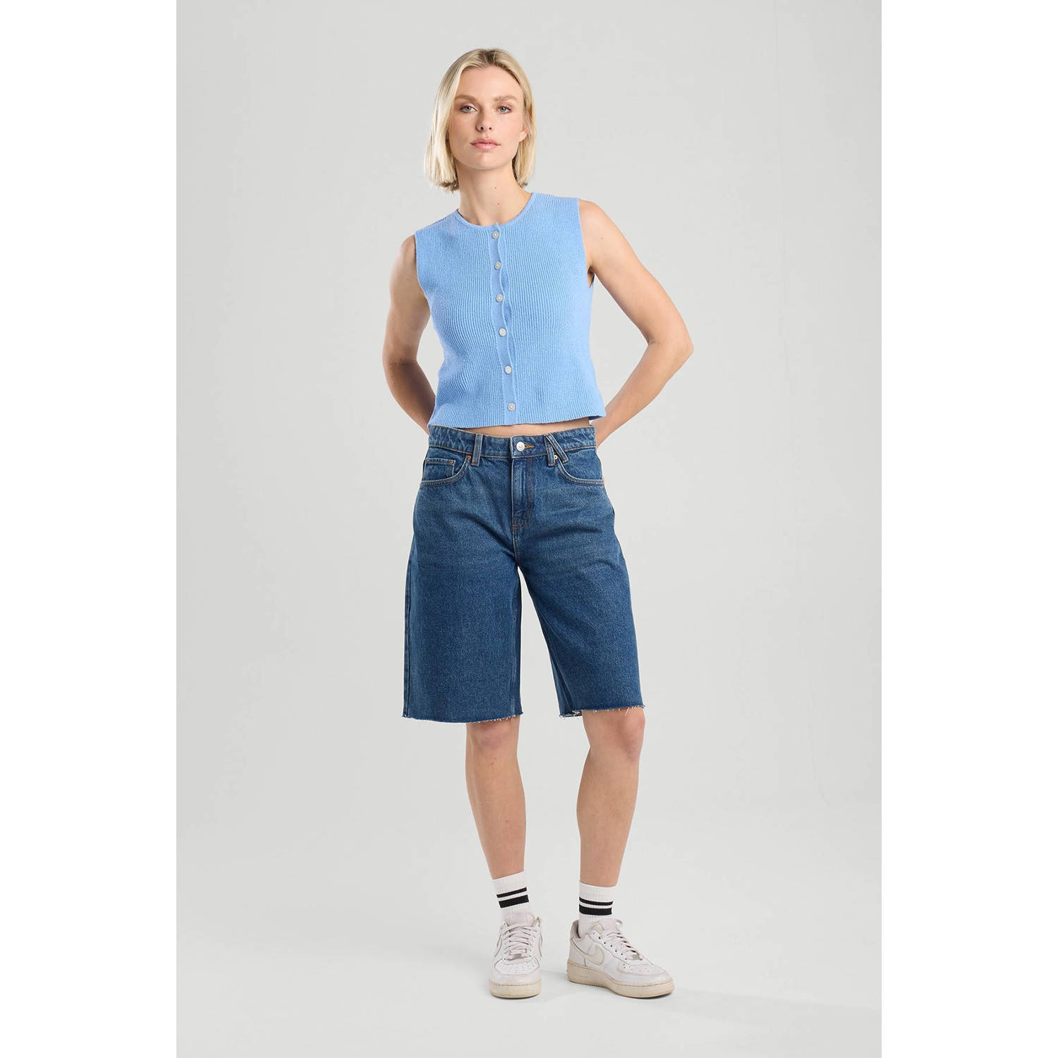 America Today korte jeans donker blauw