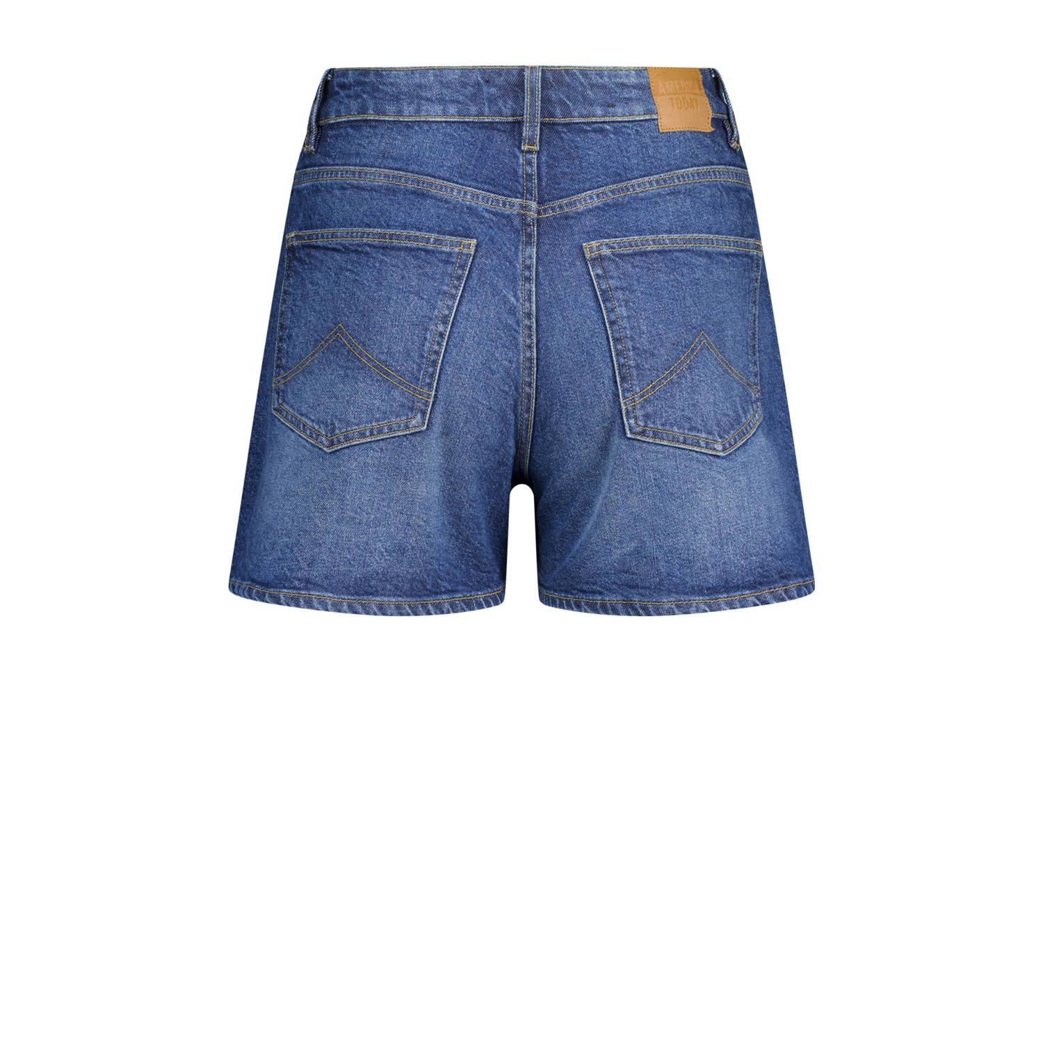 America Today denim regular high waist denim short medium blue denim