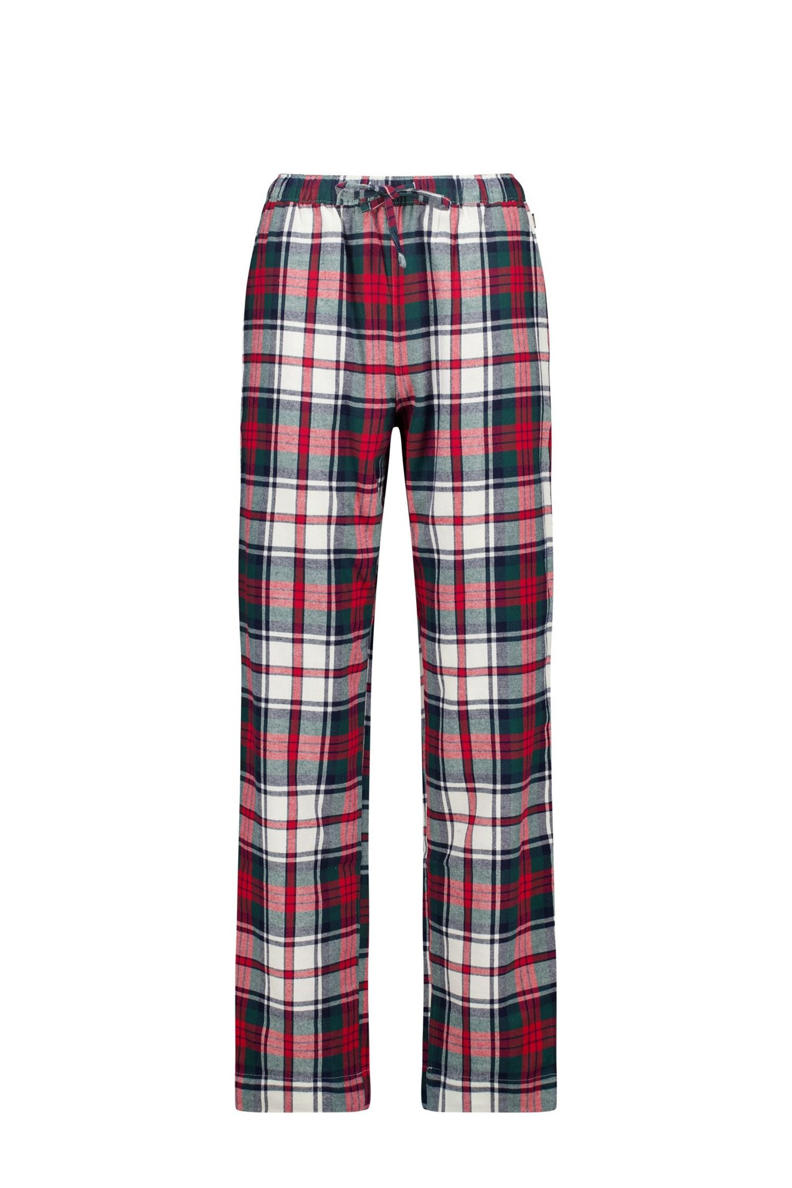 Losse seersucker-pyjamabroek met hoge taille - Blauw - Maat M