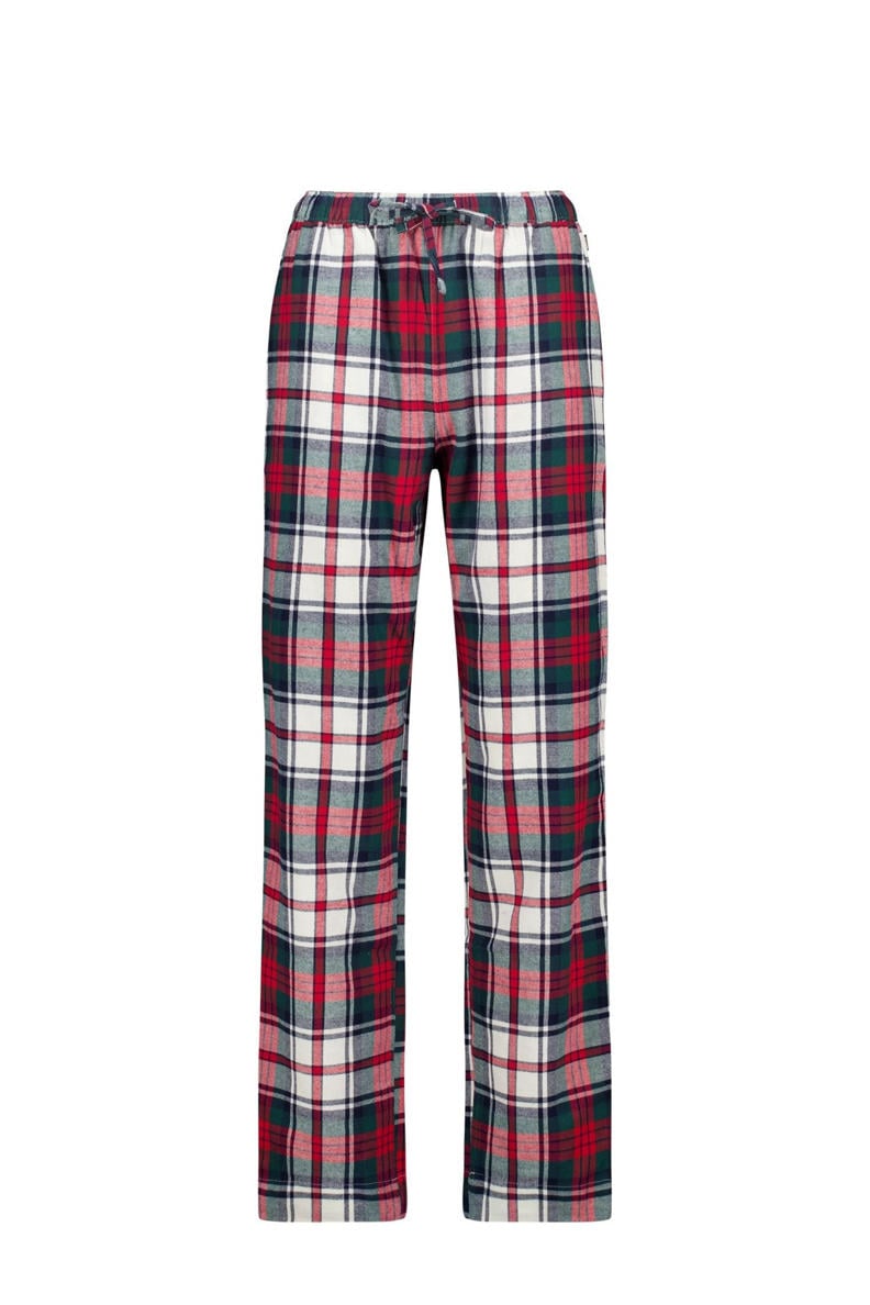 Losse seersucker-pyjamabroek met hoge taille - Blauw - Maat M Losse seersucker-pyjamabroek met hoge taille - Blauw - Maat M