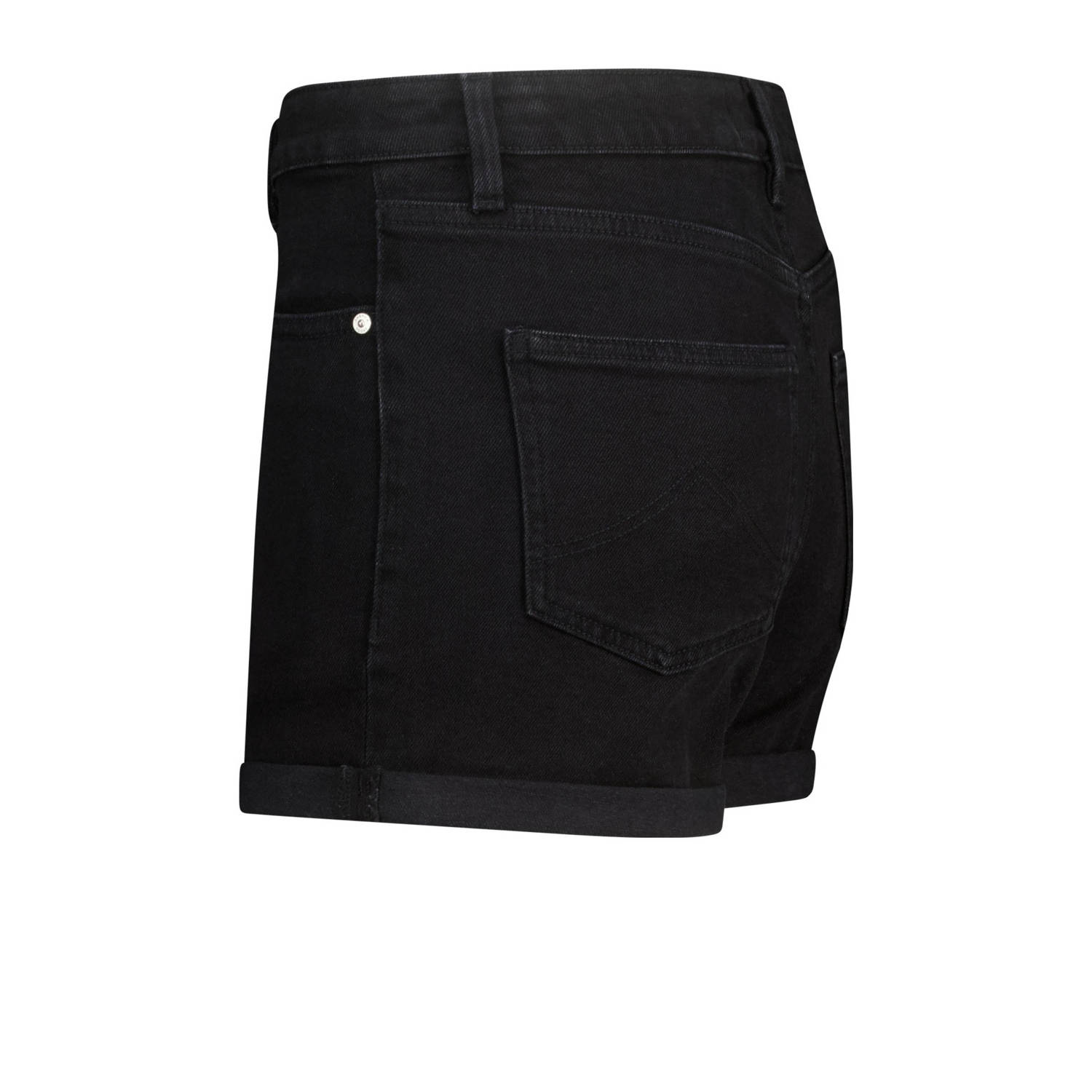 America Today denim aansluitend high waist denim short black denim