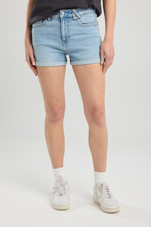 denim aansluitend high waist denim short blauw