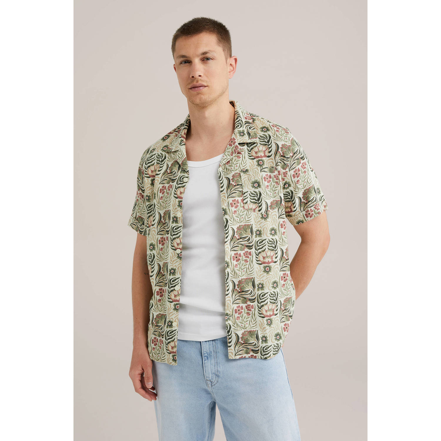 WE Fashion casual overhemd groen
