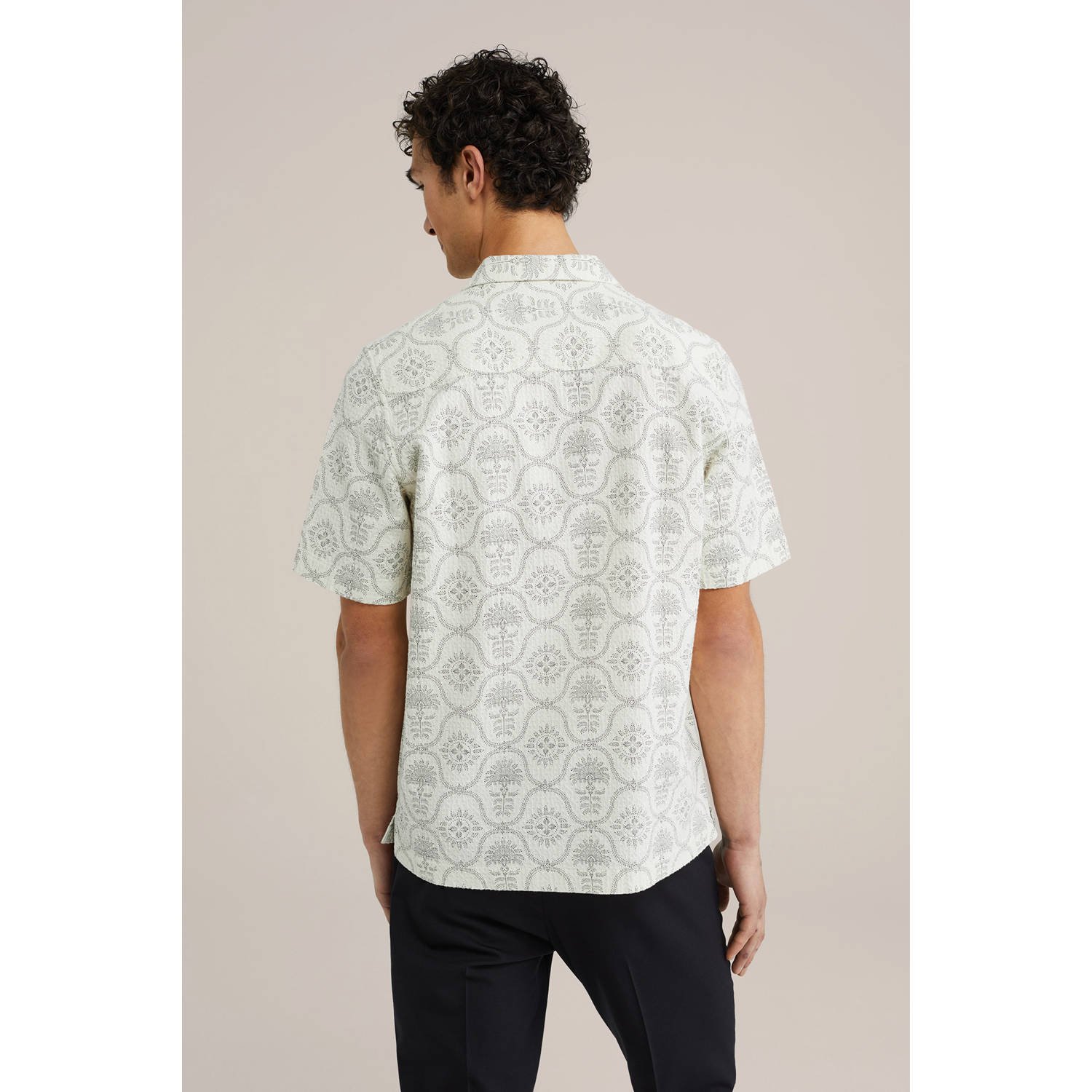 WE Fashion casual overhemd met textuur ecru