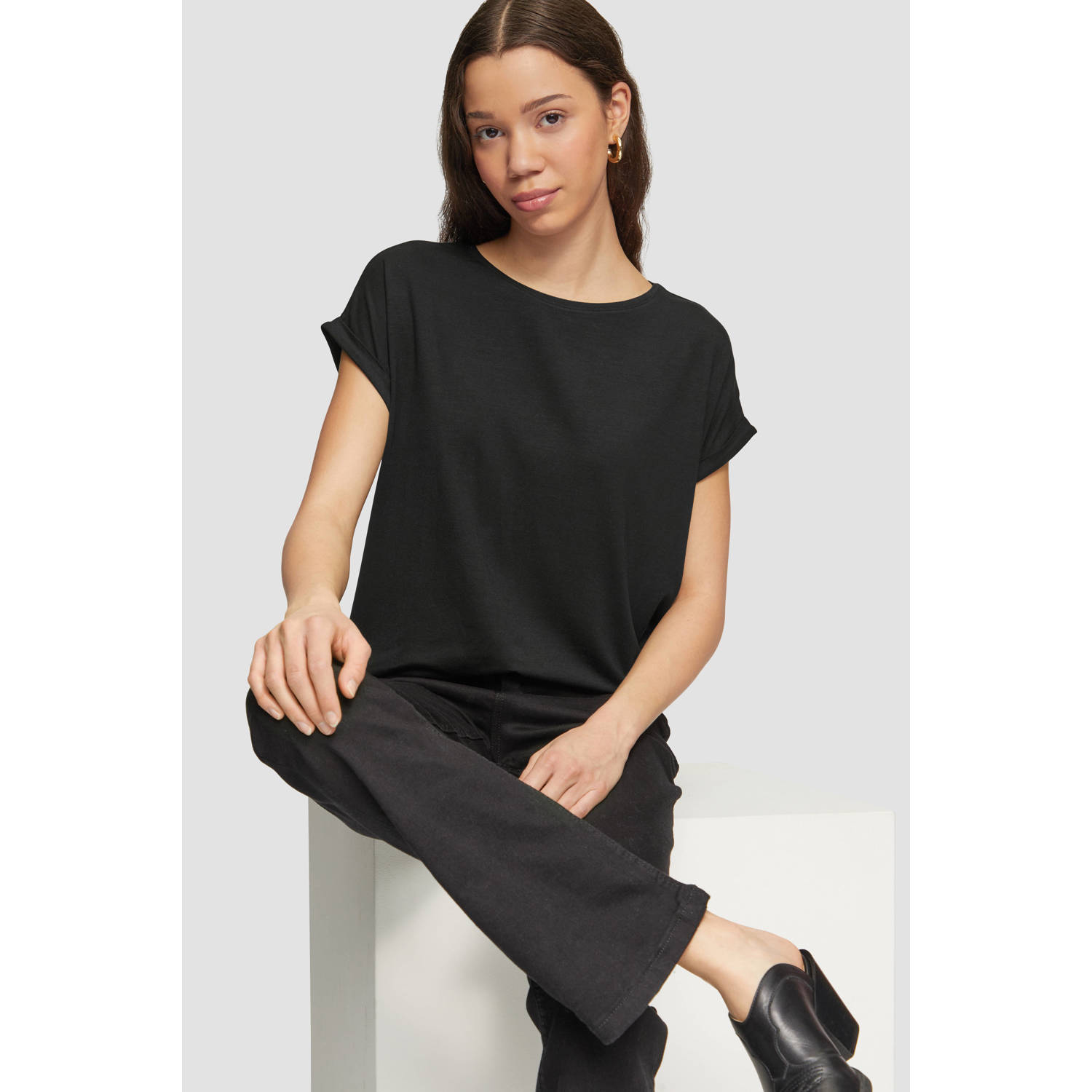 Q S by s.Oliver top zwart