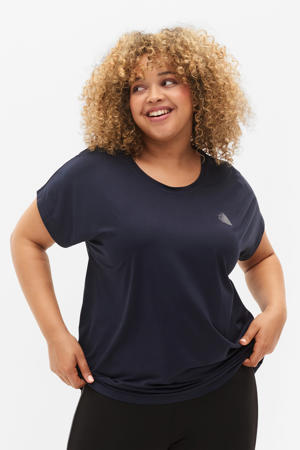Plus Size sportshirt zwart