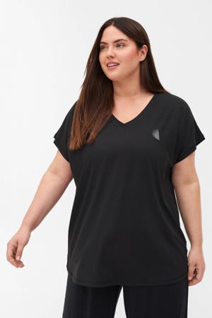 Plus Size sport T-shirt zwart