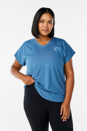 Plus Size sportshirt blauw