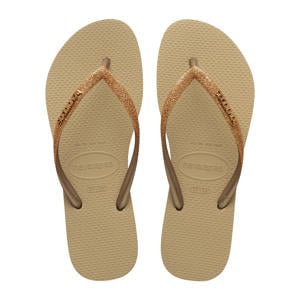 Slim teenslippers zand