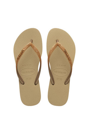 Slim teenslippers zand