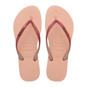 Slim teenslippers roze