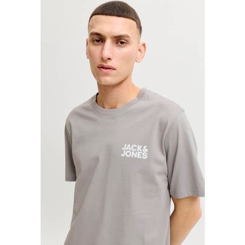 JACK & JONES ESSENTIALS slim T-shirt grijs afbeelding