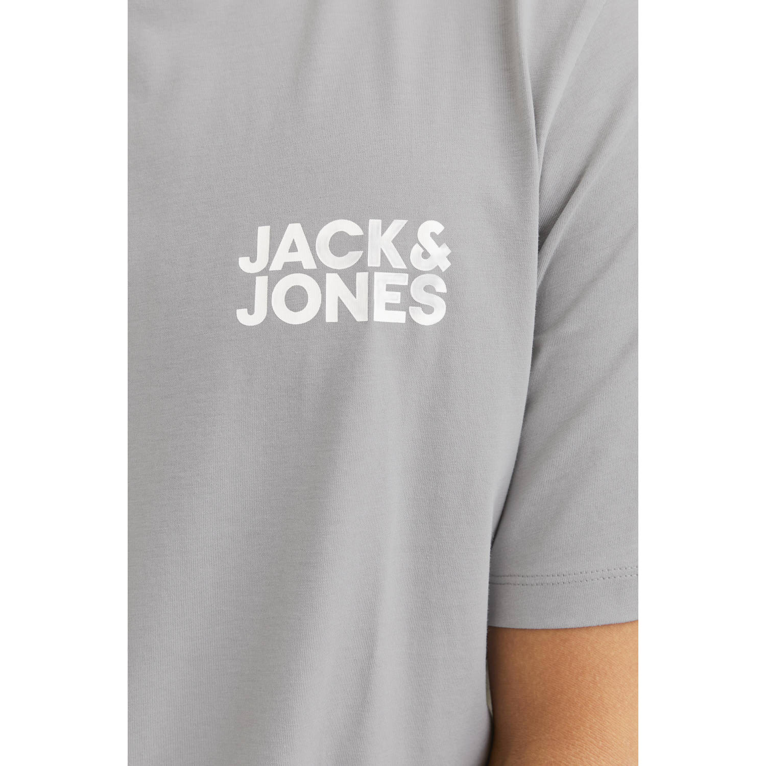 JACK & JONES ESSENTIALS T-shirt JJECORP met logo grijs