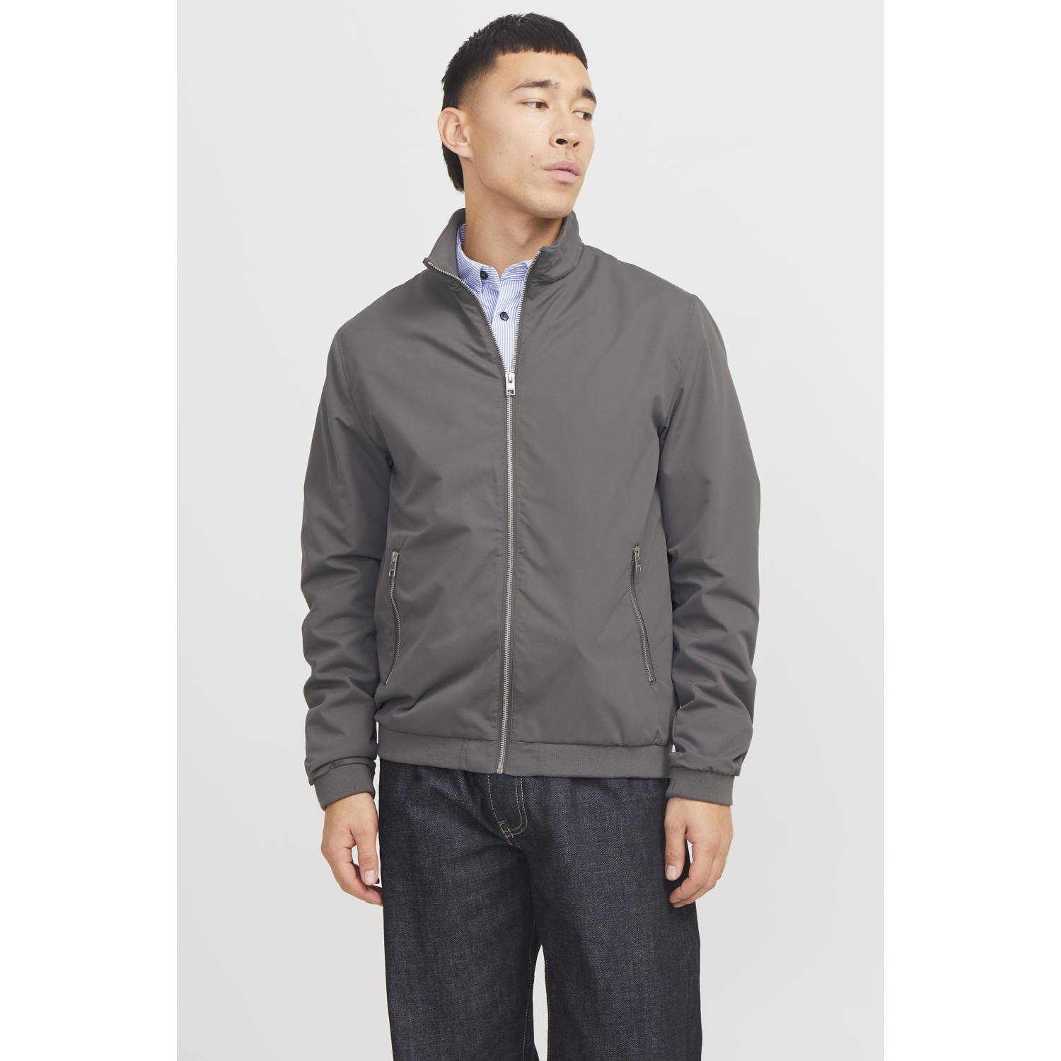 JACK & JONES ESSENTIALS bomberjack JJERUSH grijs