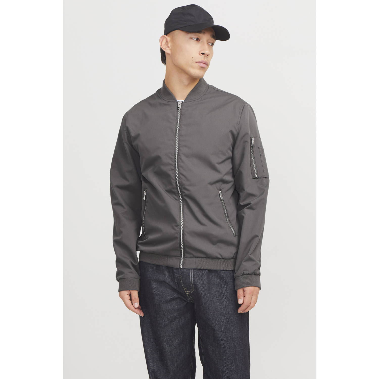 JACK & JONES ESSENTIALS bomberjack grijs