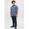 JACK & JONES PLUS SIZE regular polo met ingebreid patroon blauw