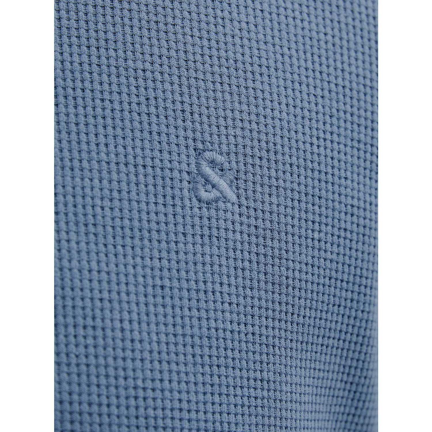 JACK & JONES PLUS SIZE regular polo met ingebreid patroon blauw