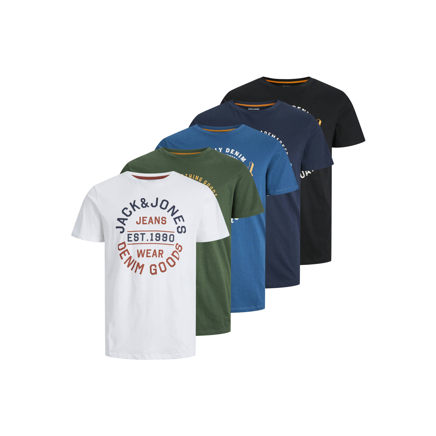 JACK & JONES PLUS SIZE t-shirt (set van 5)