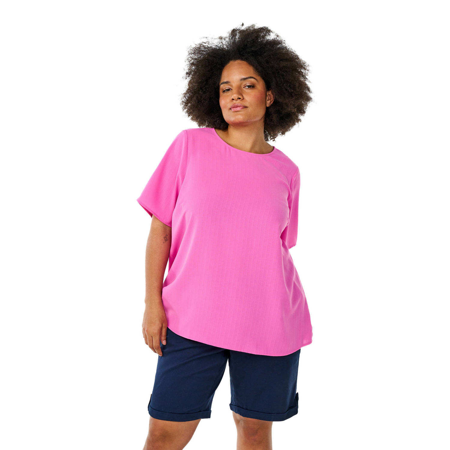 Zizzi regular waist casual short donkerblauw