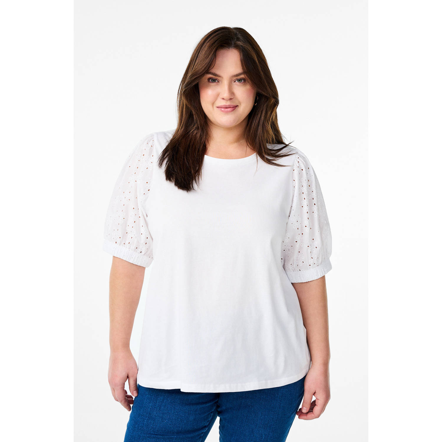 Zizzi T-shirt wit broderie