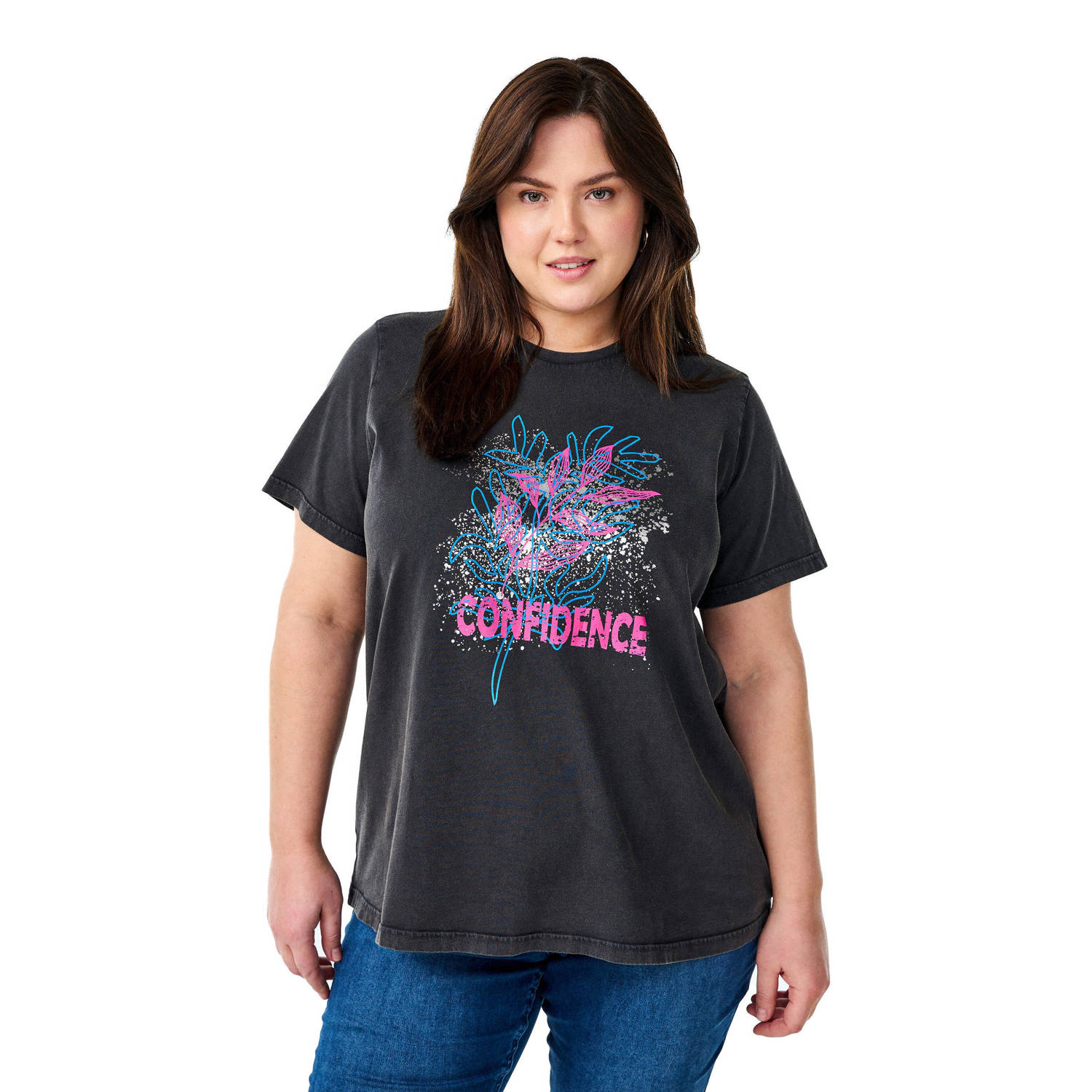 Zizzi T-shirt antraciet